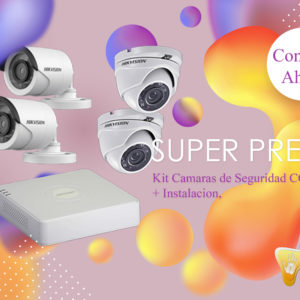 Kit de 4 Camaras de Seguridad CCTV