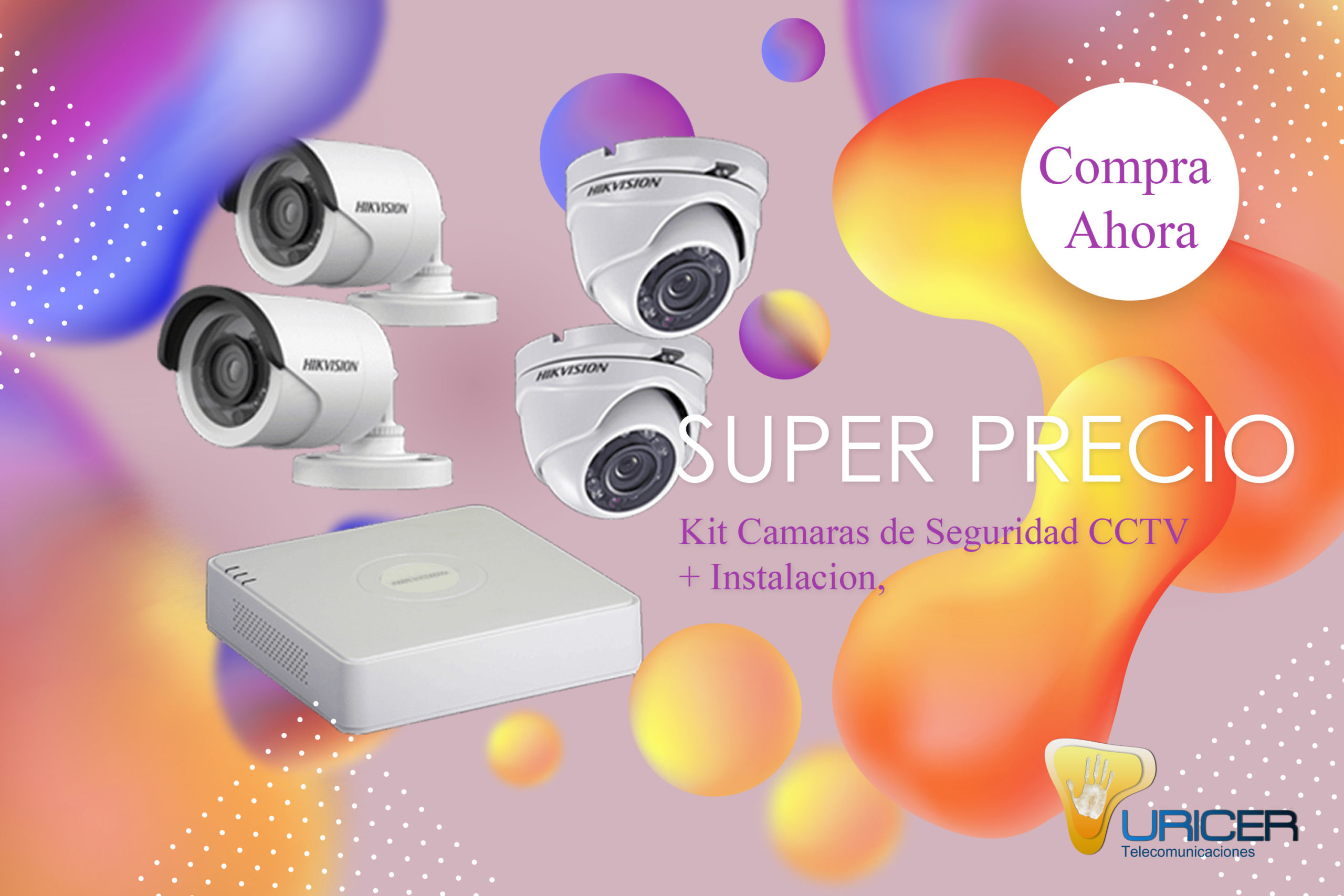 Kit de 4 Camaras de Seguridad CCTV